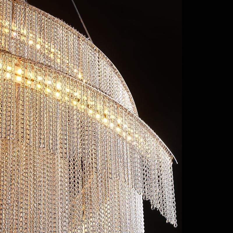 Alisa Luxury Aluminum Chain Tassel Ring Multilayer Chandelier - Image 9