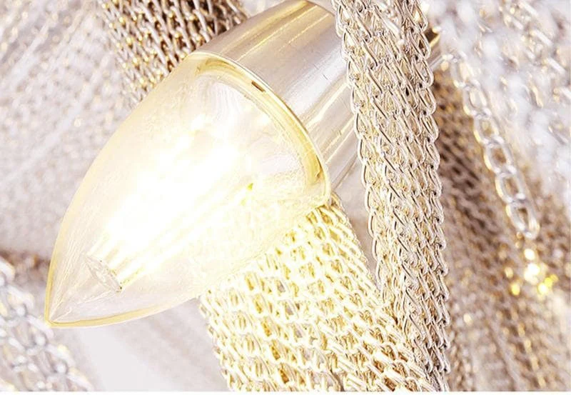 Alisa Luxury Double-Layer Aluminum Chain Tassel Chandelier - Image 6