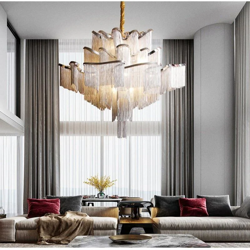 Alisa Luxury Flower Chain Tassel Chandelier - Image 2