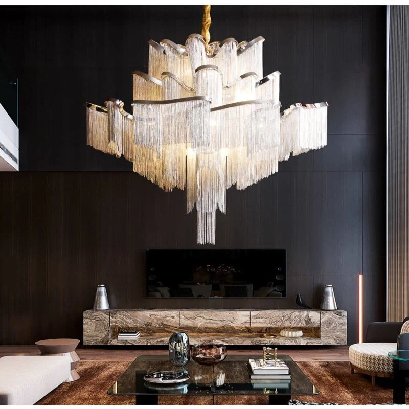 Alisa Luxury Flower Chain Tassel Chandelier - Image 4