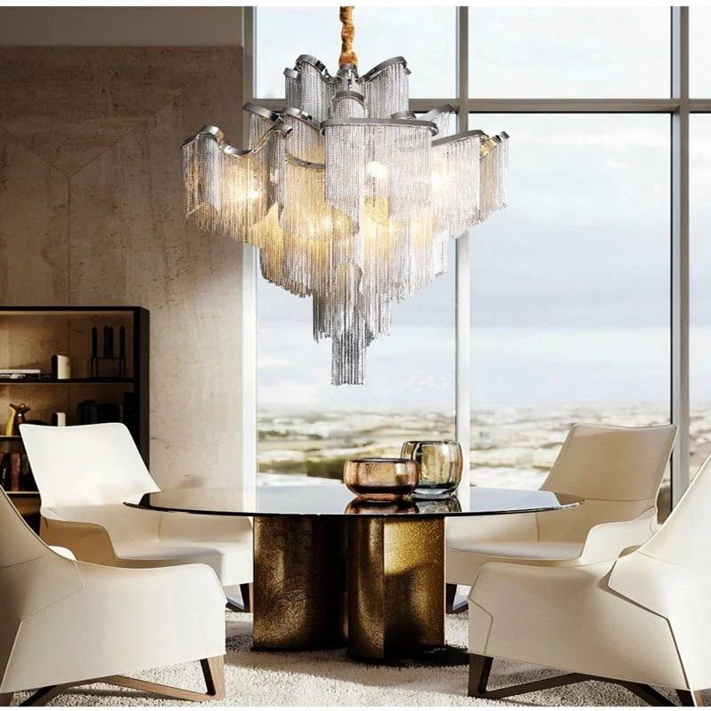 Alisa Luxury Flower Chain Tassel Chandelier - Image 8