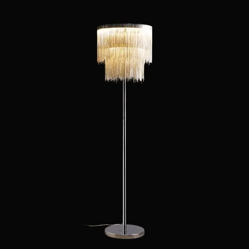 Alisa Luxury Hardware Aluminum Chain Tassel Floor Lamp - Image 7