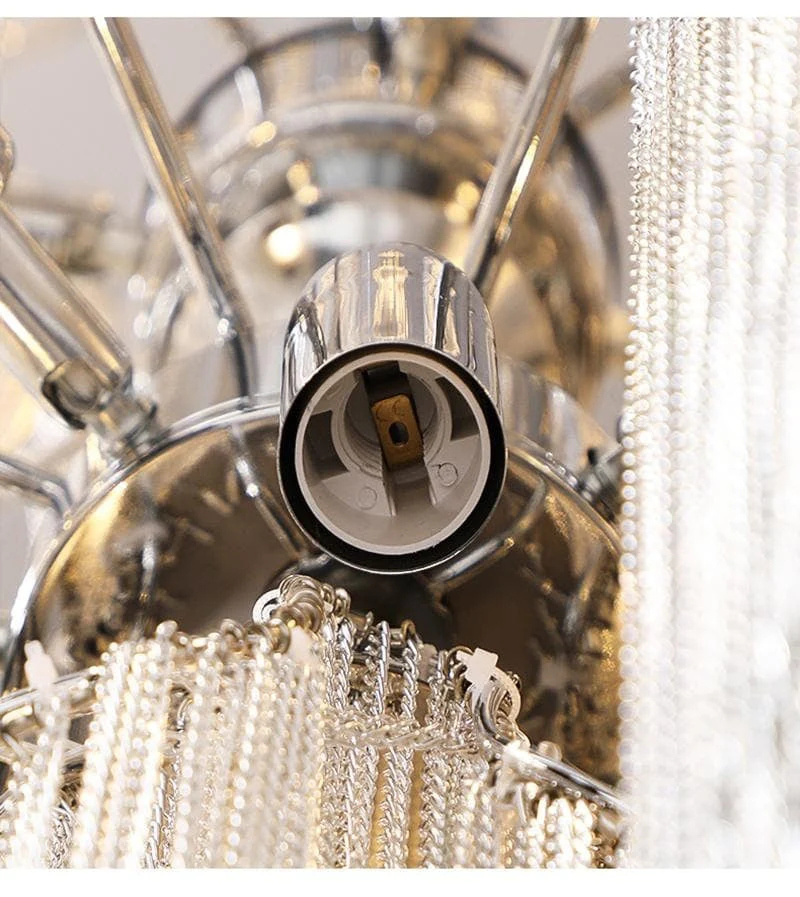 Alisa Luxury Hardware Aluminum Chain Tassel Long Branch Chandelier W35" - Image 4