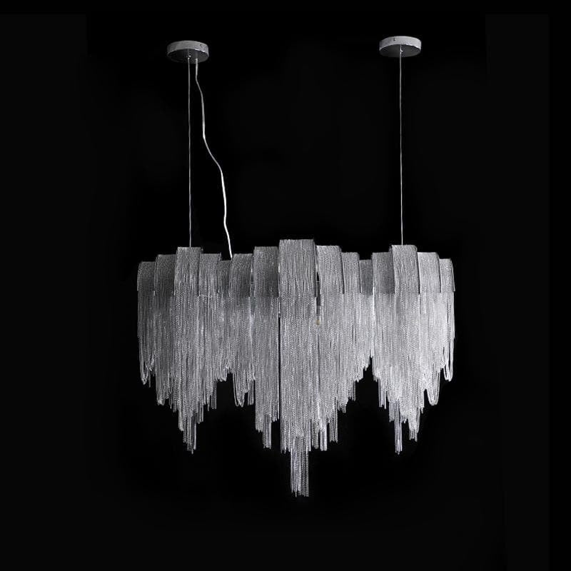 Alisa Luxury Hardware Aluminum Chain Tassel Long Branch Chandelier W35" - Image 6