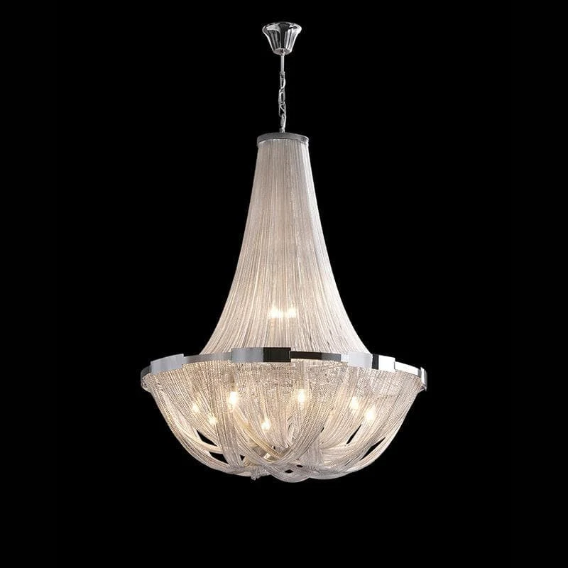 Alisa Luxury Plated Aluminum Chain Tassel Chandelier Diameter 24" 31" - Image 2