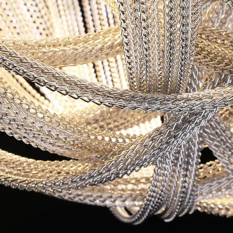 Alisa Luxury Plated Aluminum Chain Tassel Chandelier Diameter 24" 31" - Image 4