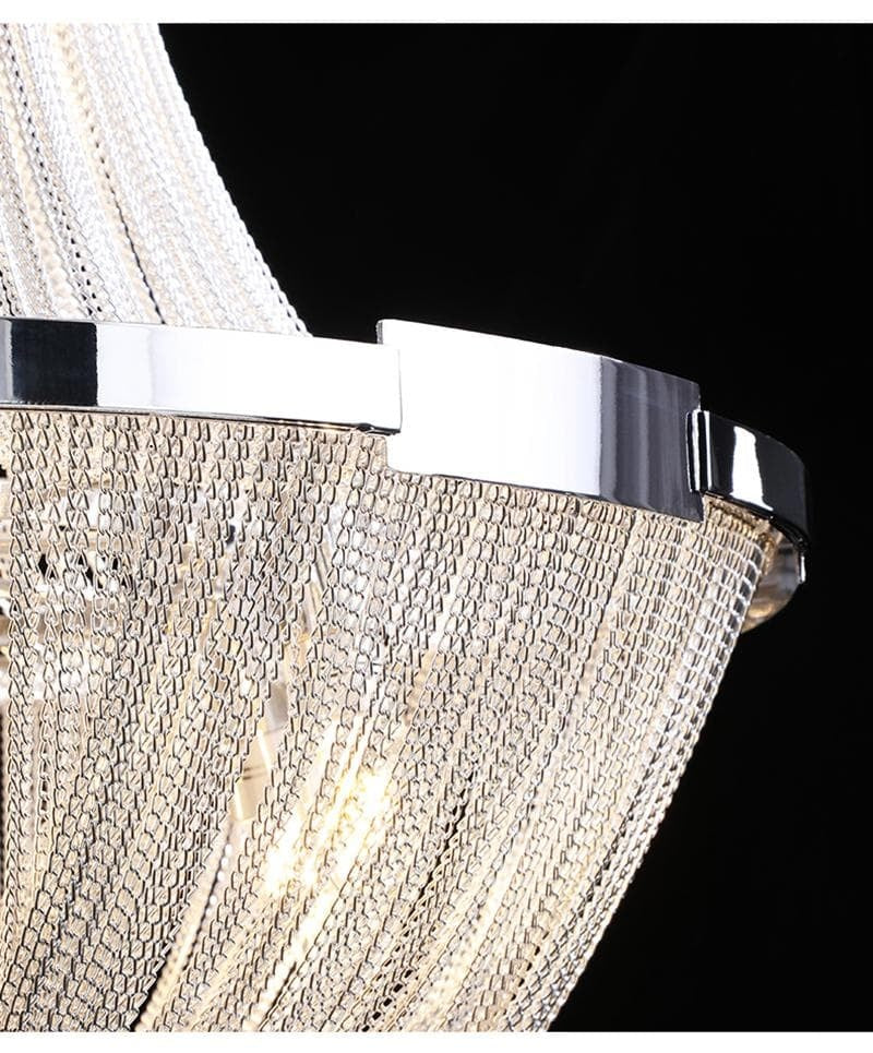 Alisa Luxury Plated Aluminum Chain Tassel Chandelier Diameter 24" 31" - Image 6