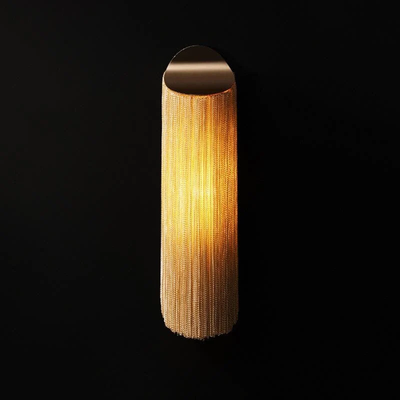 Alisa Luxury Plated Aluminum Chain Tassel Long Wall Lamp - Image 4