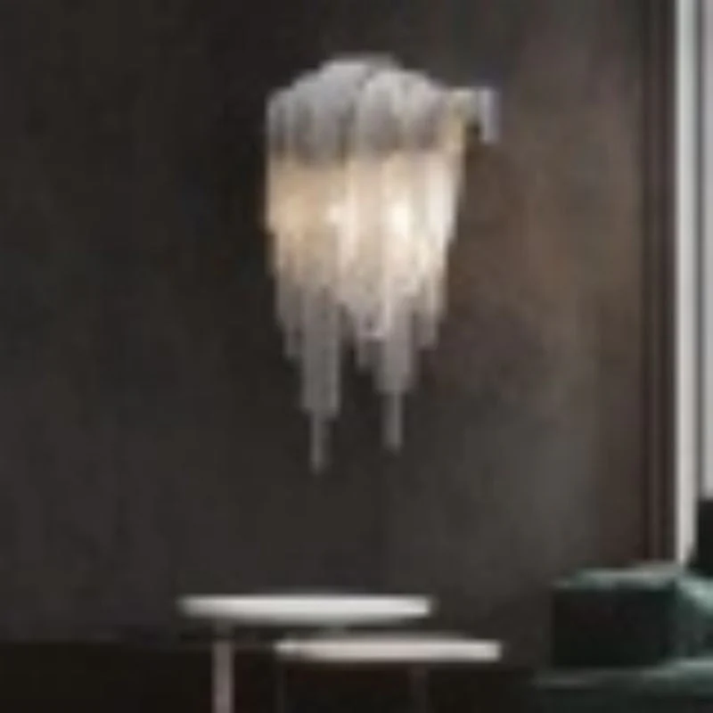 Alisa Luxury Plated Aluminum Chain Tassel Wall Sconce - Image 2