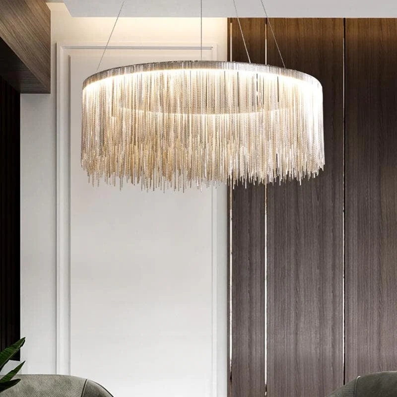 Alisa Luxury Round Chain Tassel Chandelier - Image 4