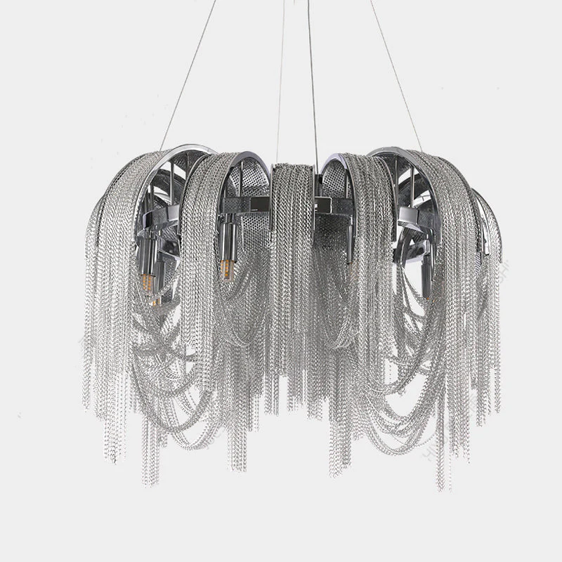 Sophian Aluminum Chain Tassel Round Chandelier - Image 13