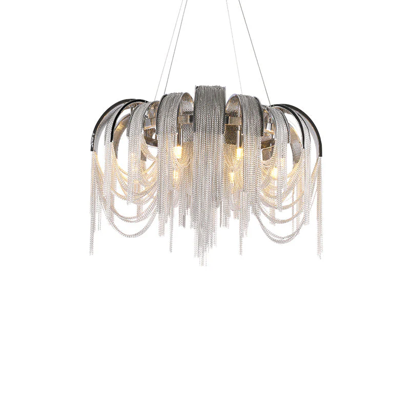 Sophian Aluminum Chain Tassel Round Chandelier - Image 14