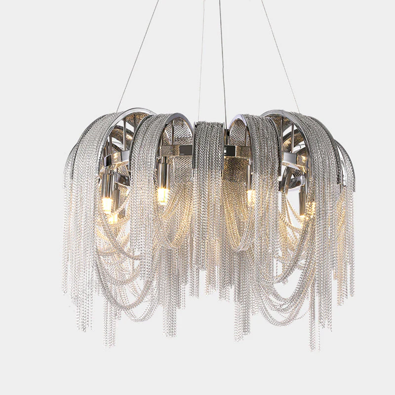 Sophian Aluminum Chain Tassel Round Chandelier - Image 2