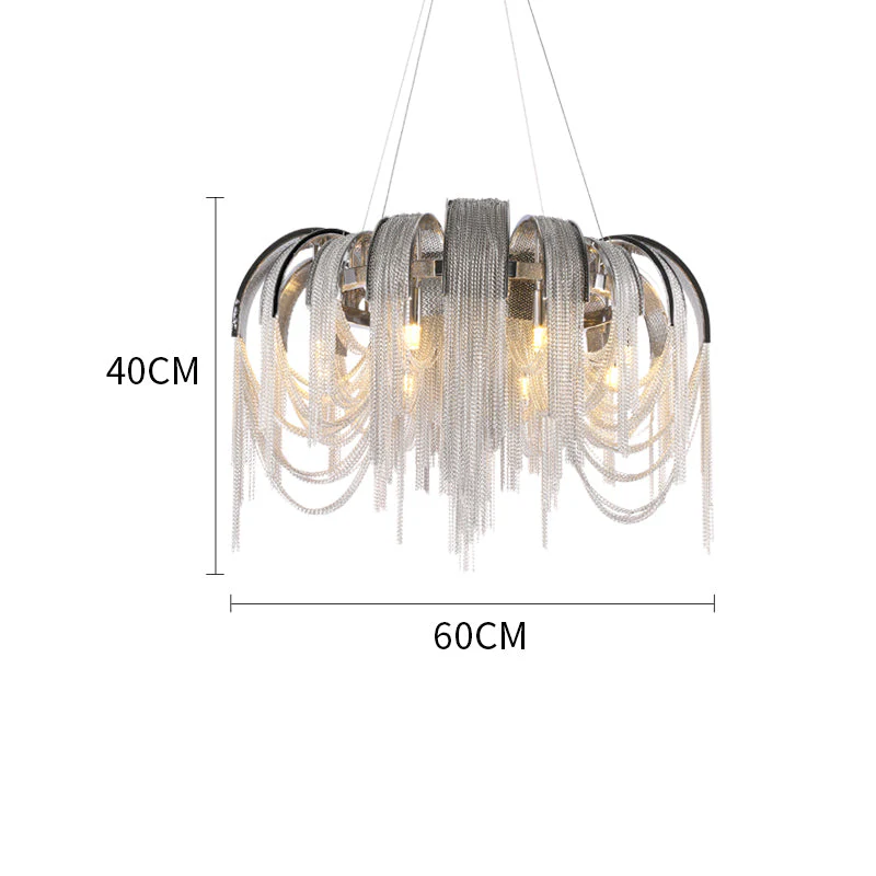 Sophian Aluminum Chain Tassel Round Chandelier - Image 7