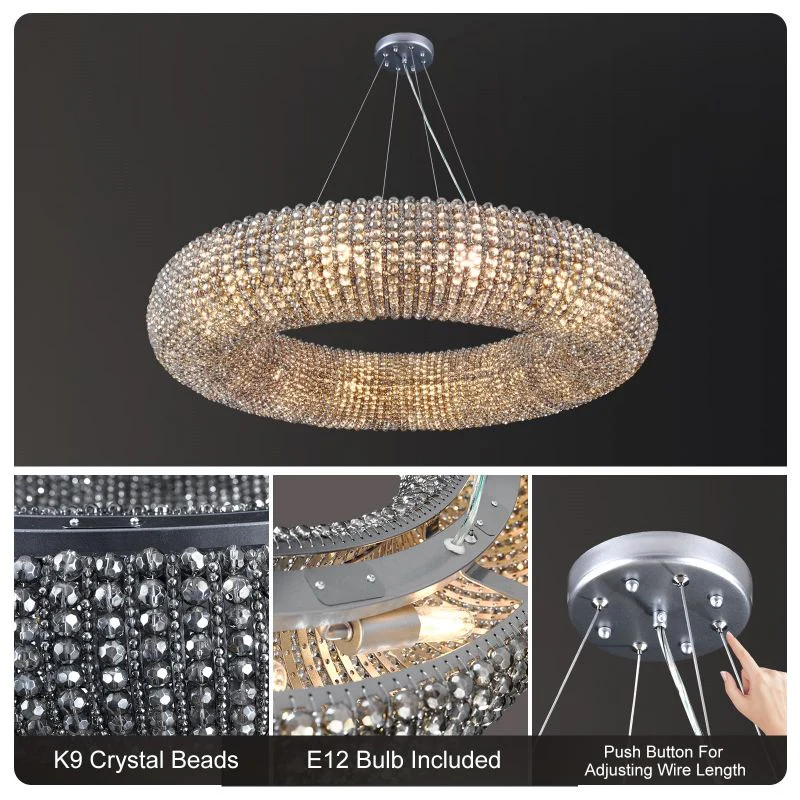 Alison Series Crystal Round LED Chandelier - Image 10