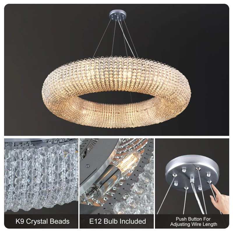 Alison Series Crystal Round LED Chandelier - Image 6