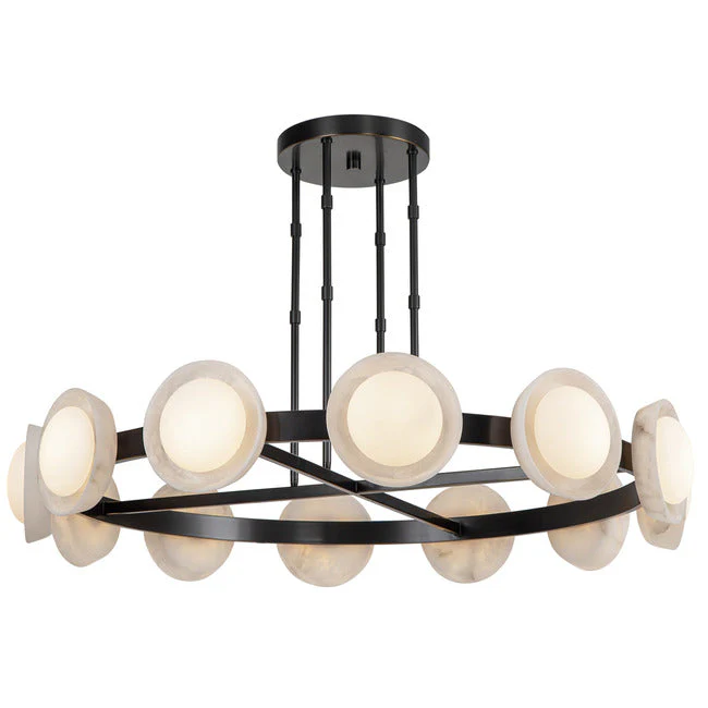 PrismFlow Alabaster Metal Chandelier - Image 10