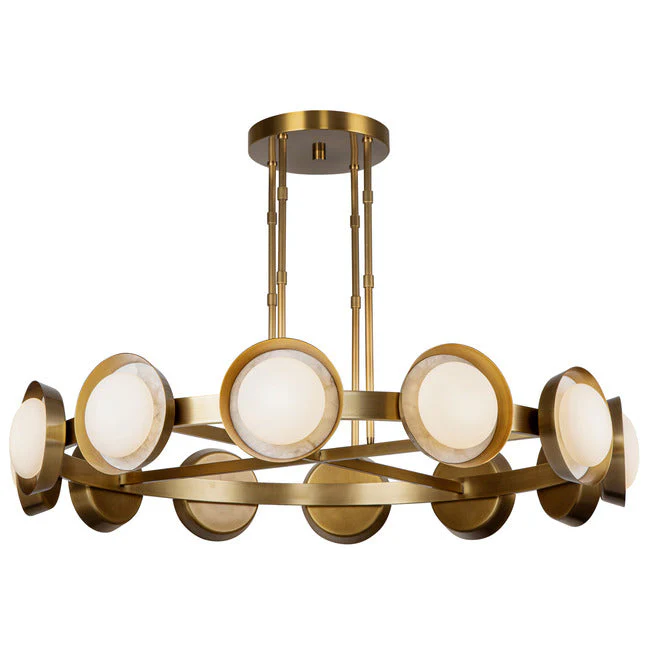 PrismFlow Alabaster Metal Chandelier - Image 12