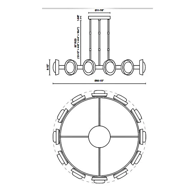 PrismFlow Alabaster Metal Chandelier - Image 2