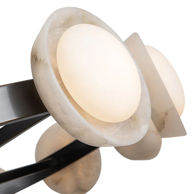 PrismFlow Alabaster Metal Chandelier - Image 3