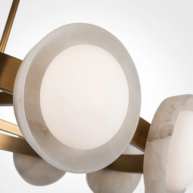 PrismFlow Alabaster Metal Chandelier - Image 4