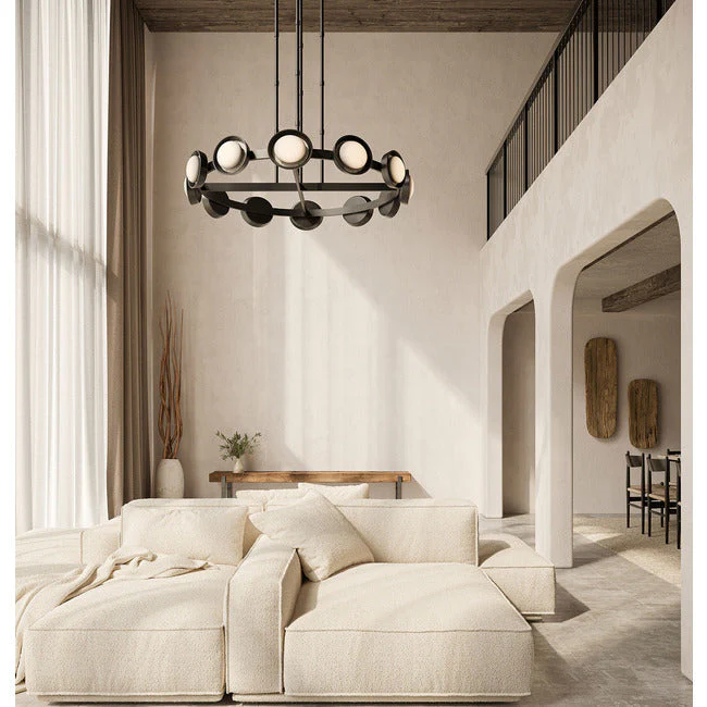 PrismFlow Alabaster Metal Chandelier - Image 6