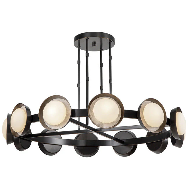 PrismFlow Alabaster Metal Chandelier - Image 9