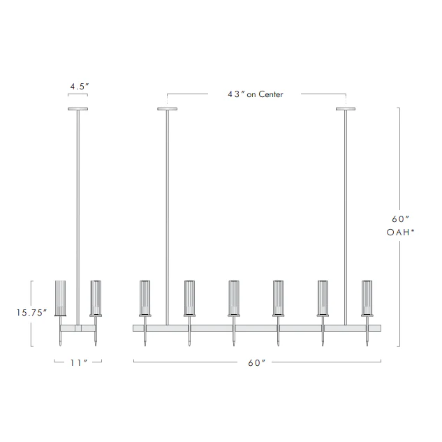 Alouett Glass Linear Chandelier - Image 6