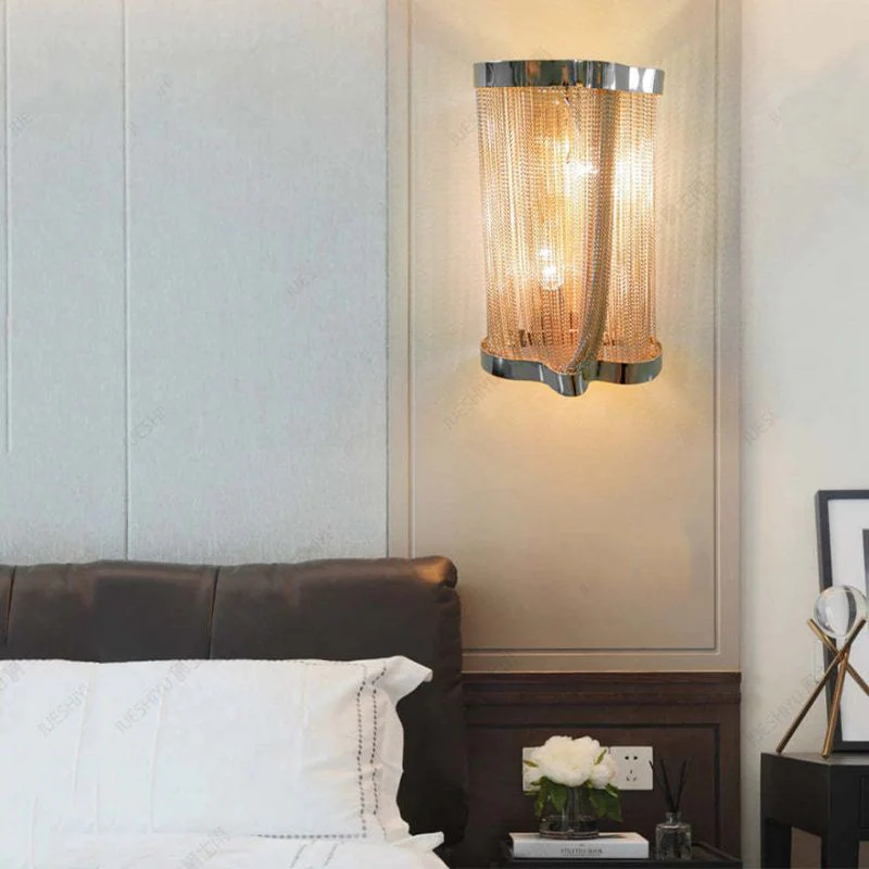 Aluminum Ashley Chain Tassel Wall Sconce - Image 10