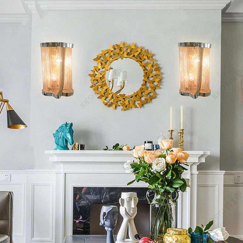 Aluminum Ashley Chain Tassel Wall Sconce - Image 3