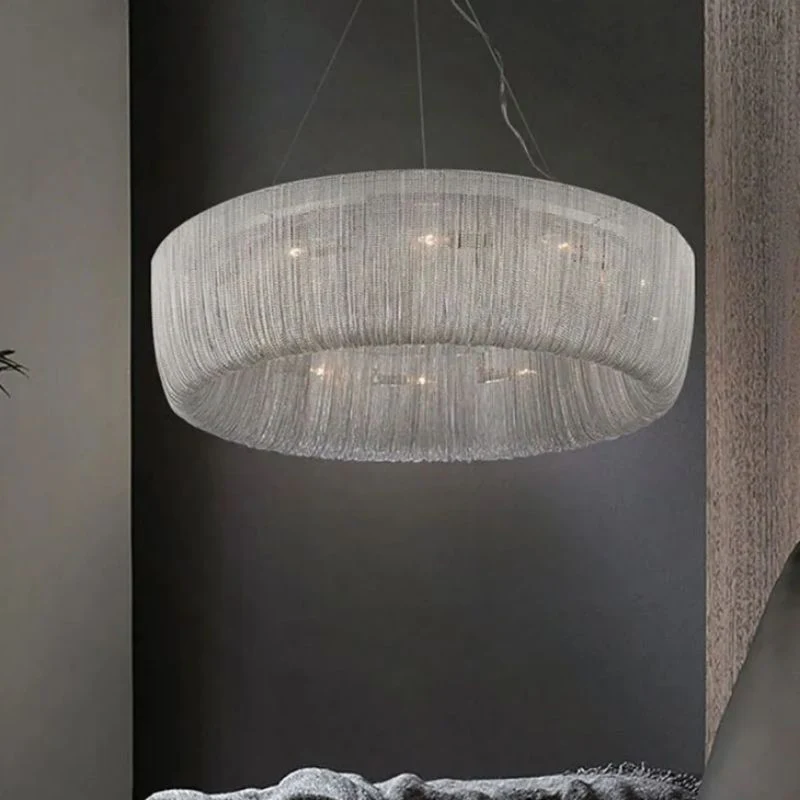 Aluminum Cadenas Chain Tassel Chandelier - Image 2