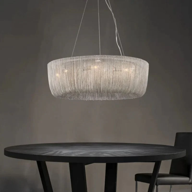 Aluminum Cadenas Chain Tassel Chandelier - Image 3
