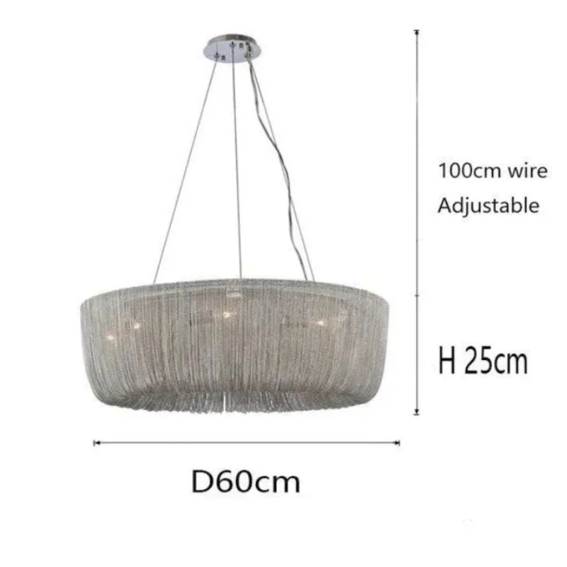 Aluminum Cadenas Chain Tassel Chandelier - Image 5