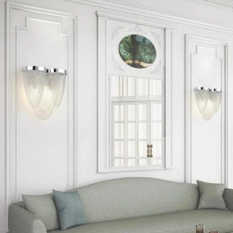 Waterfall Aluminum Chain Tassel Wall Sconce - Image 3