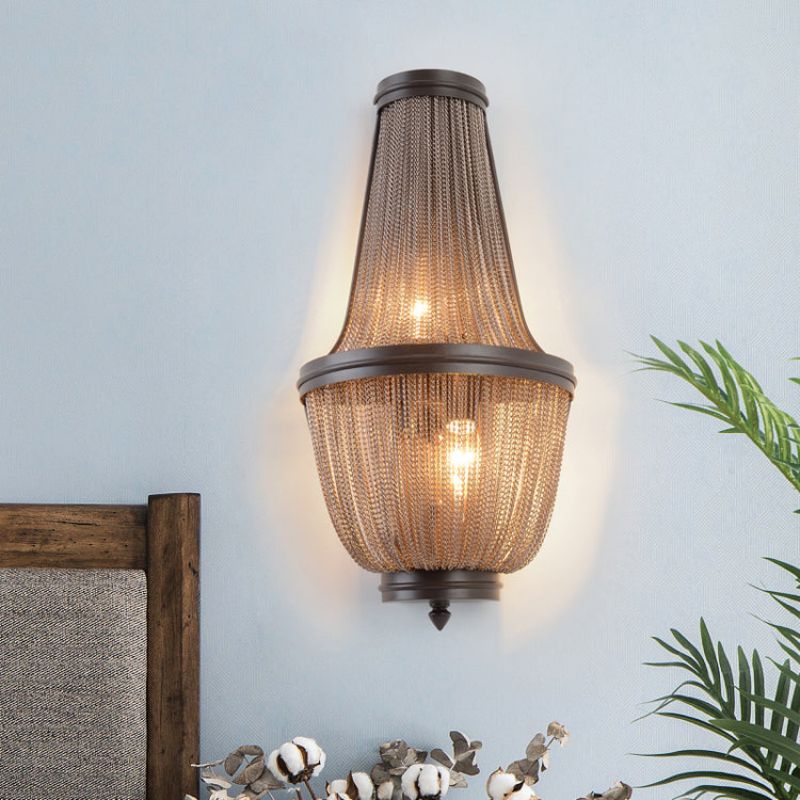 Aluminum Chain Wall Sconce In Living Room - Image 10