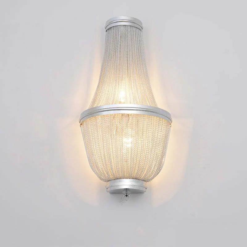 Aluminum Chain Wall Sconce In Living Room - Image 11