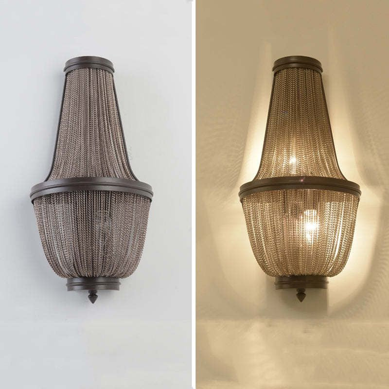 Aluminum Chain Wall Sconce In Living Room - Image 4