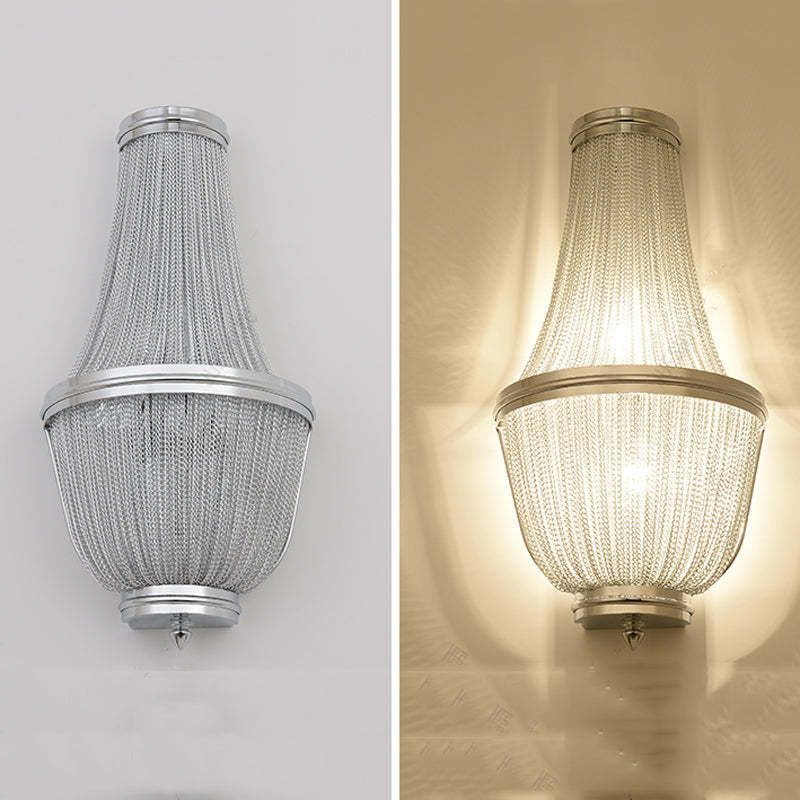Aluminum Chain Wall Sconce In Living Room - Image 5