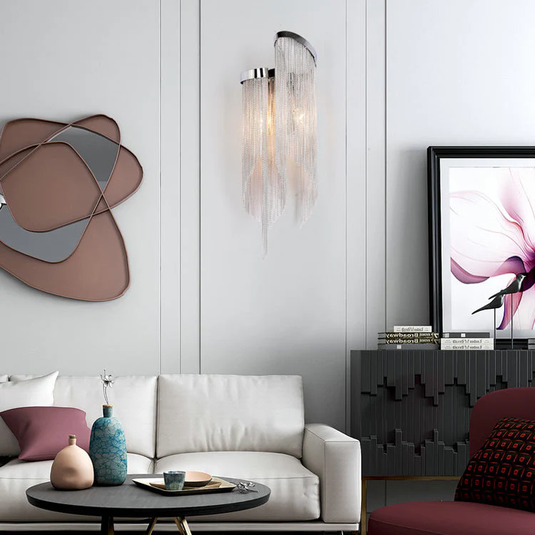 Aluminum Fiona Chain Tassel Wall Sconce - Image 2