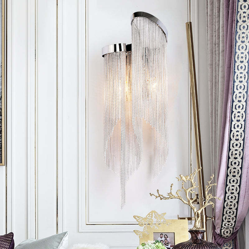 Aluminum Fiona Chain Tassel Wall Sconce - Image 4