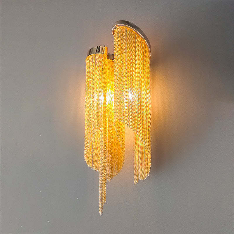 Aluminum Fiona Chain Tassel Wall Sconce - Image 5