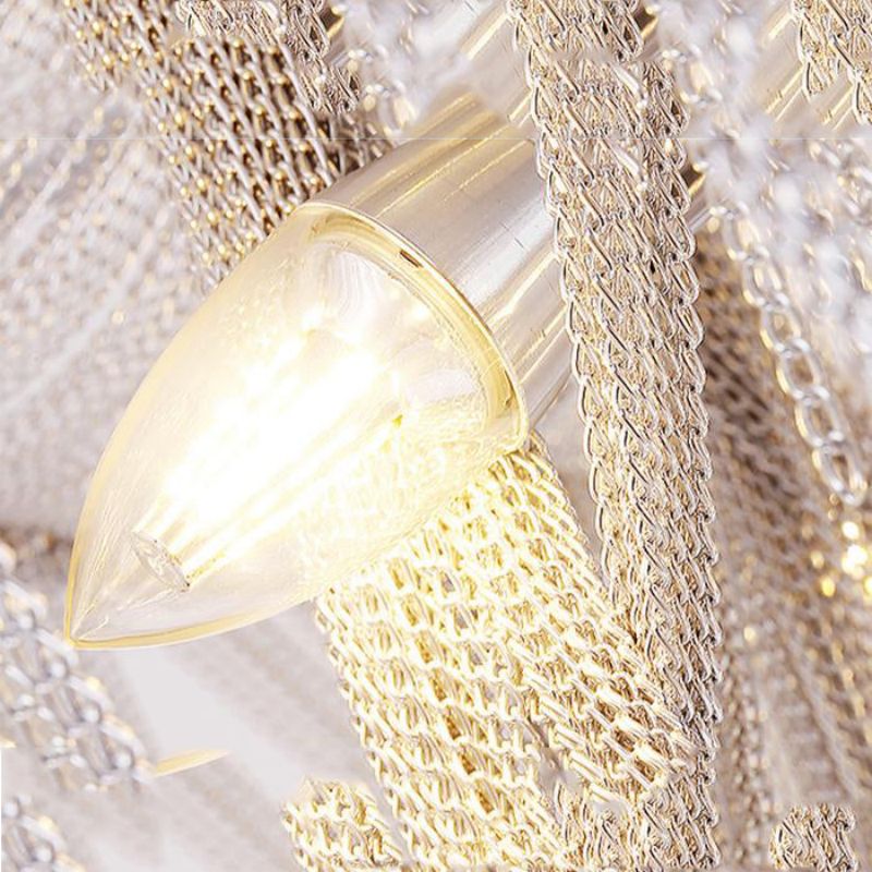 Aluminum Modern Chain Tassel Chandelier - Image 3