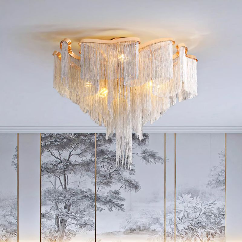 Aluminum Modern Chain Tassel Pendant - Image 10
