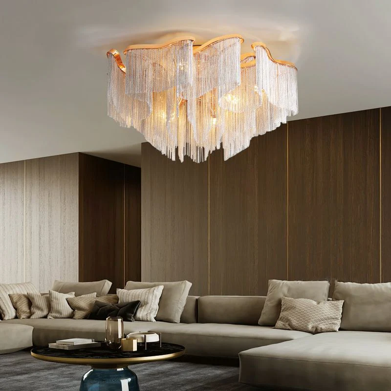 Aluminum Modern Chain Tassel Pendant - Image 14