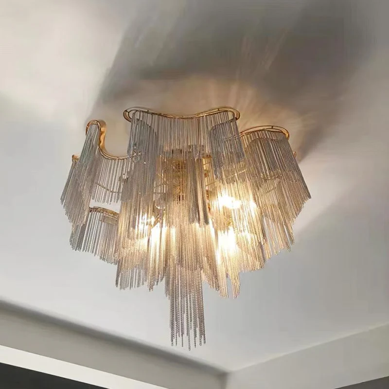 Aluminum Modern Chain Tassel Pendant - Image 18