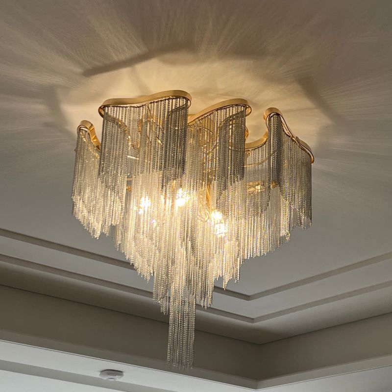 Aluminum Modern Chain Tassel Pendant - Image 19