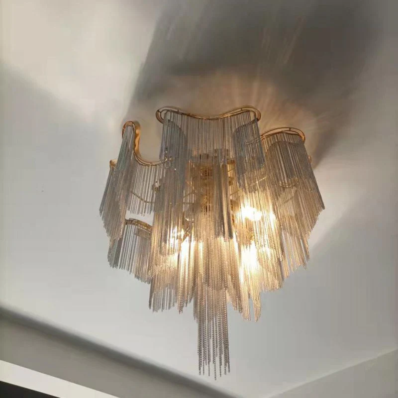 Aluminum Modern Chain Tassel Pendant - Image 2