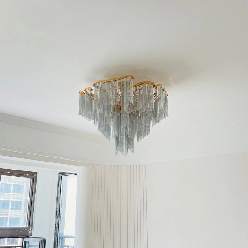 Aluminum Modern Chain Tassel Pendant - Image 20