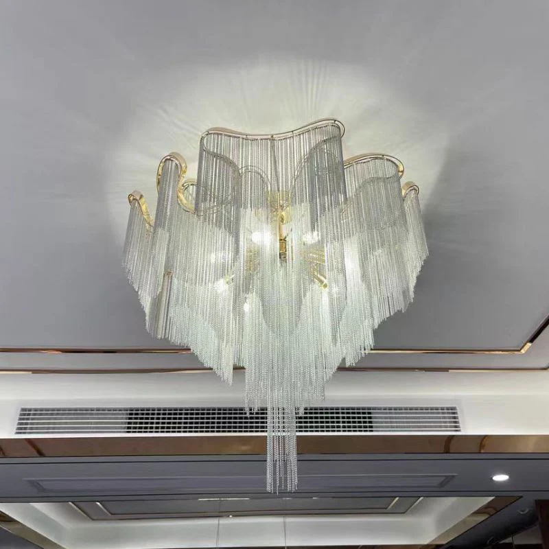 Aluminum Modern Chain Tassel Pendant - Image 3