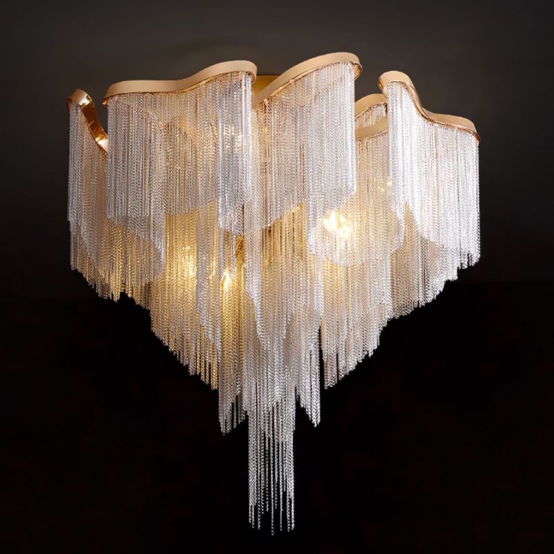 Aluminum Modern Chain Tassel Pendant - Image 6